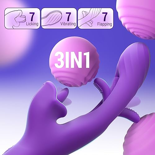 Miniatura 2 de Luzine Vibradores Juguetes Sexuales para Mujeres, Juguetes para Adultos Vibrador Dildo de Lengua con 7 Modos de Lamer y Aletear, Vibrador de Empuje