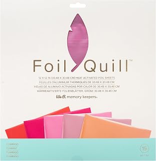 We R Memory Keepers Foil Quill 12"X12" Foil Sheets 15/Pkg-Flamingo-3 Each Of 5 Colors
