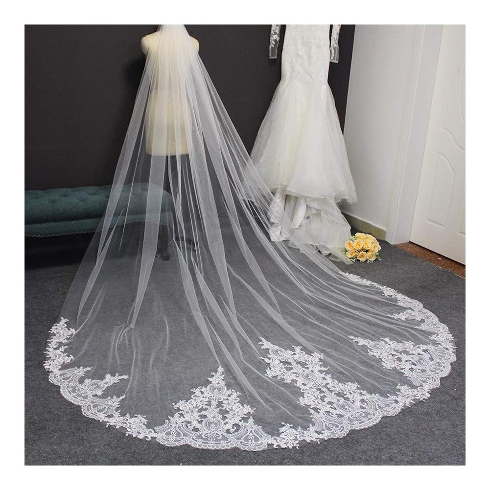 Velos de Novia Velo de Novia de Encaje Velo de Novia Largo con Peine Velo Elegante para Novia Accesorios de Boda Precioso Tul de Novia