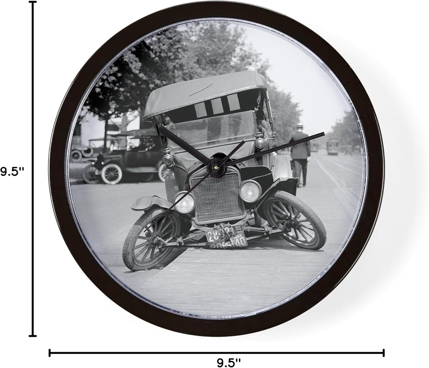 CafePress Crashed Ford Model T 10" Wall Clock for Livingroom, Kitchen, or Office
