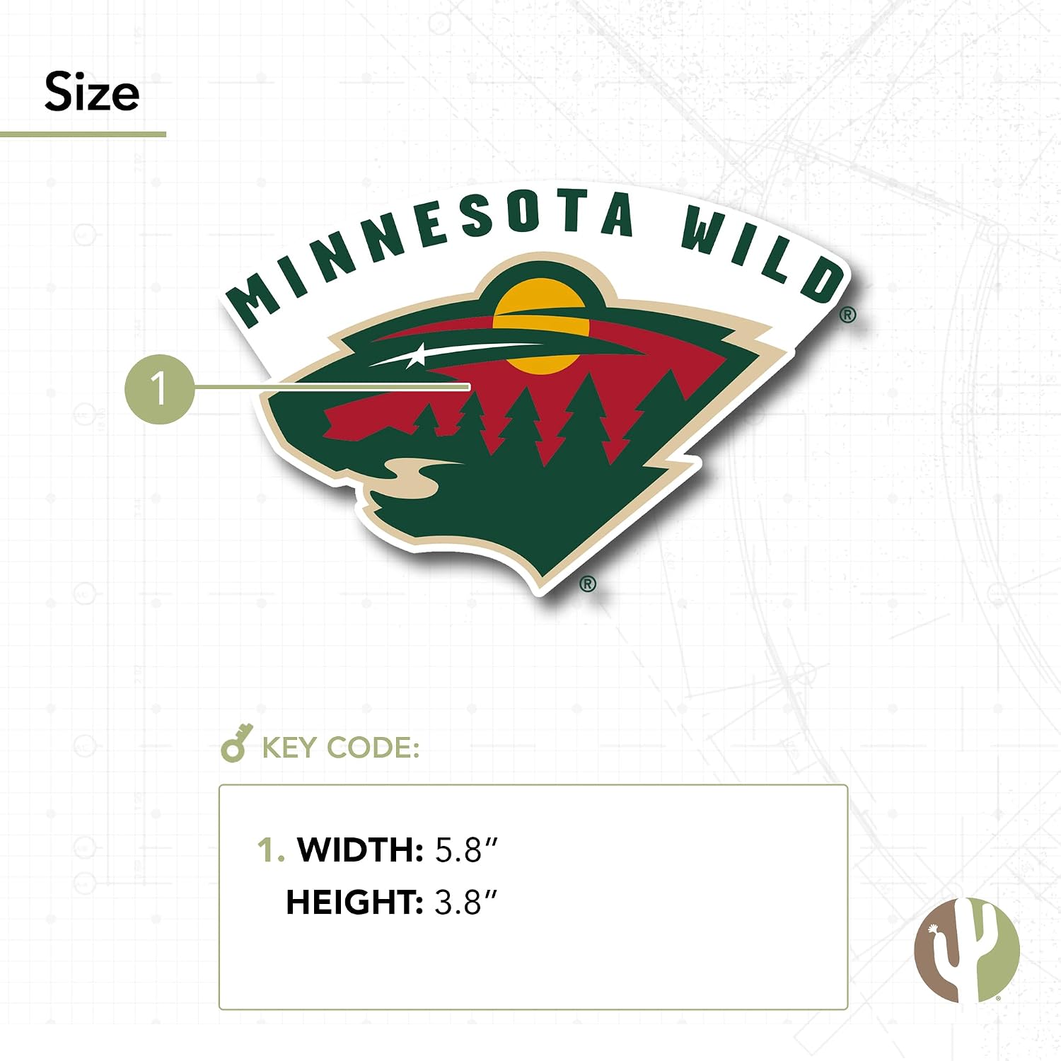 Desert Cactus Minnesota Wild Sticker NHL Team National Hockey League Vinyl Decal Laptop Water Bottle Car Scrapbook (Individual B)
