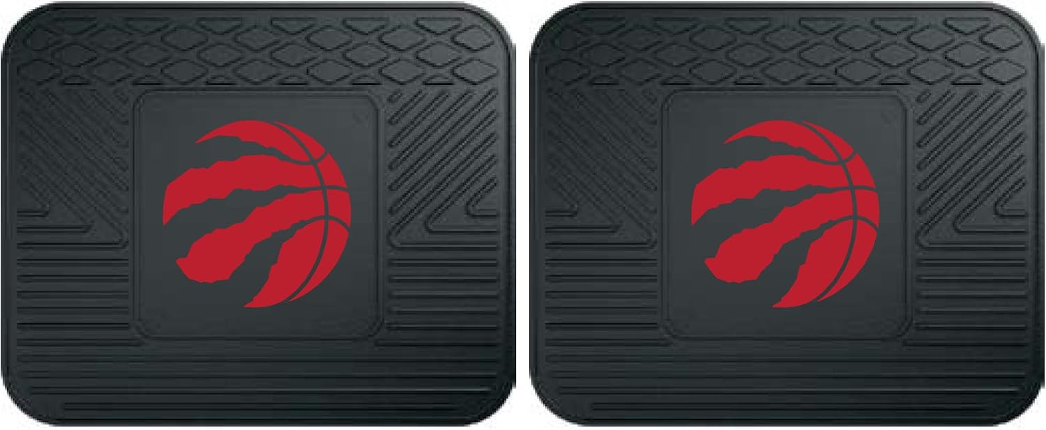 FANMATS 12390 NBA Toronto Raptors Back Row Utility Car Mats - 2 Piece Set, 14in. x 17in., All Weather Protection, Universal Fit, Deep Resevoir Design, Molded Team Logo