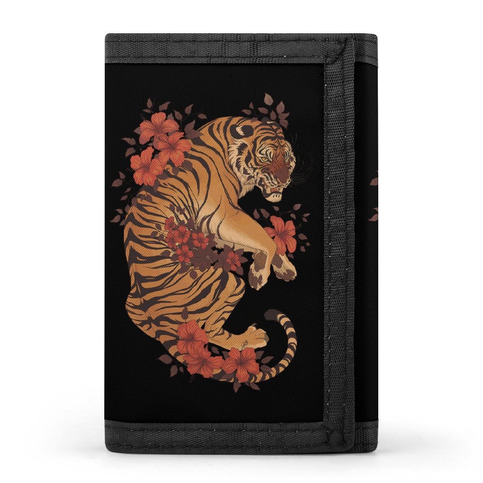 Amazon.co.jp: 三つ折り財布 タイガー 虎 花 トラ とら 財布 ミニ財布