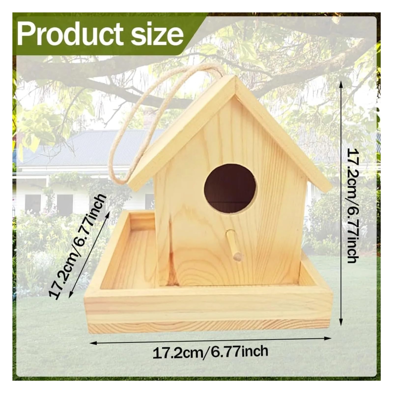 Nistkasten Deko Vogelhaus Mit Futterkrippe Holz Vogelhäuschen Outdoor Wildvogelhaus Papagei Schwalben(Color 3)