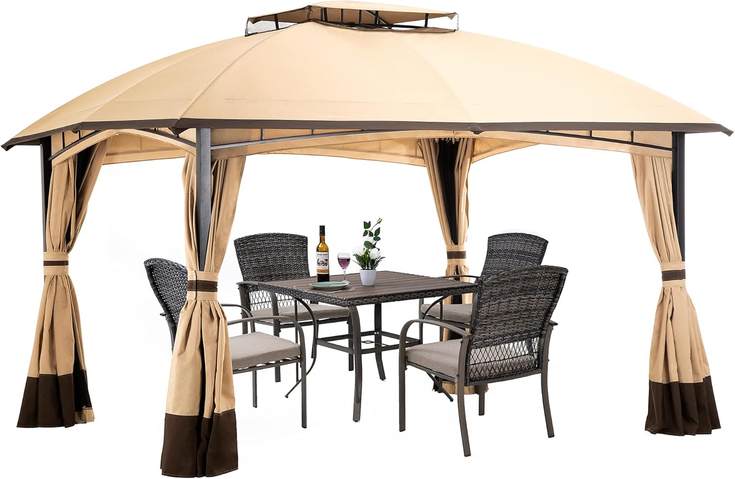 Buy PAMAPIC 10'x12' Gazebo for Patios, Outdoor Gazebos Waterproof