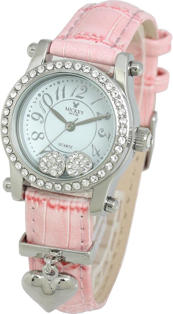 Amazon Disney ディズニー 腕時計 レディース 時計 ディズニー スワロフスキー ミッキーマウス ミッキー 人気 安い ピンク シルバー レディース腕時計 腕時計 通販