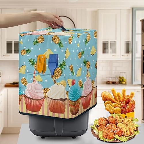 Miniatura 5 de Cubierta cuadrada para freidora de aire, accesorios para freidora de aire con bolsillo para accesorios para freidora de aire de 5 a 6 cuartos de