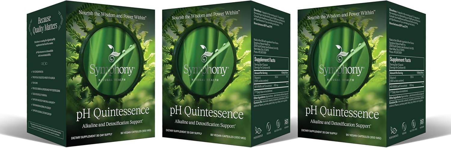 pH Quintessence® – Daily Greens Support for pH Balance & Metabolic Health | 40:1 Alfalfa-Based Formula for Alkalinization, Detoxification & Hormone Metabolism Support (180 Vegan Capsules)