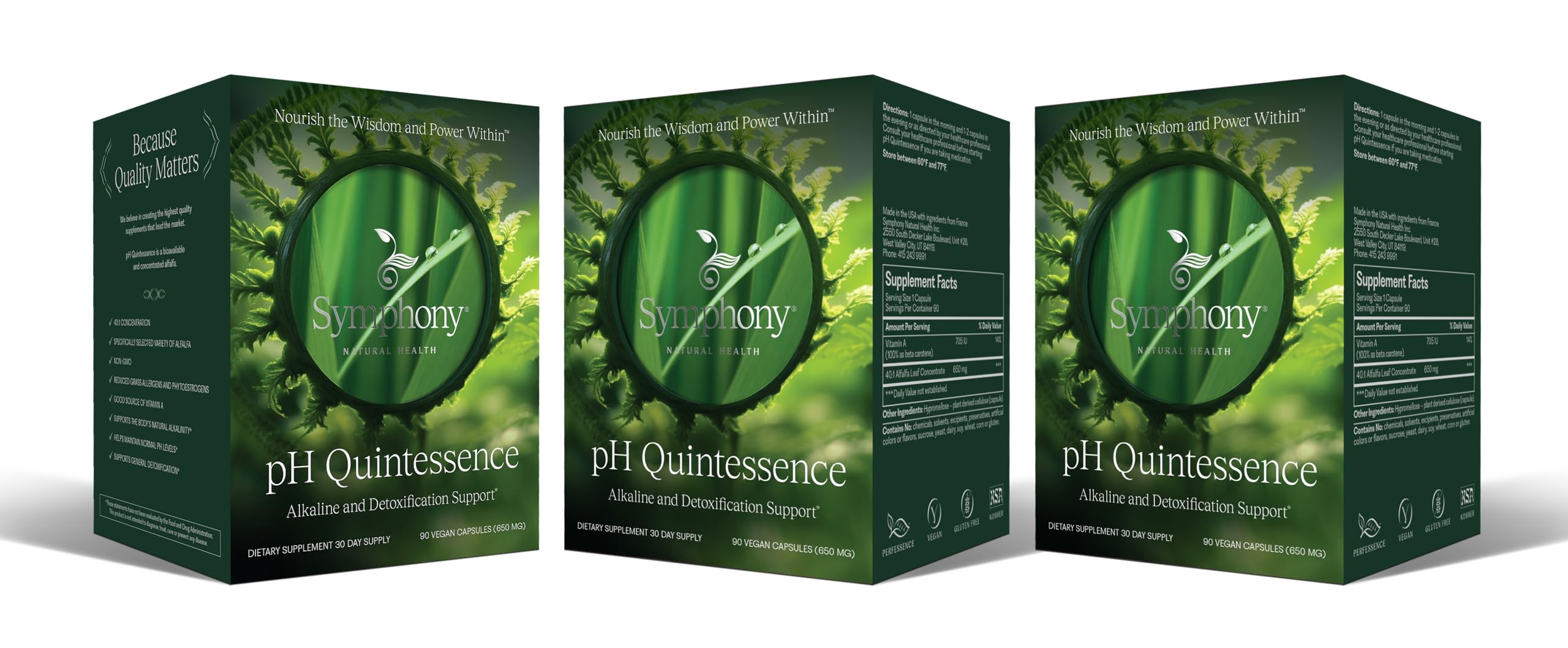 Natural Health International pH Quintessence - 40:1 Alfalfa Concentrate - 270 Vegan Capsules (90 Day Supply) – Alkaline The Body, Balance pH and Support Detox