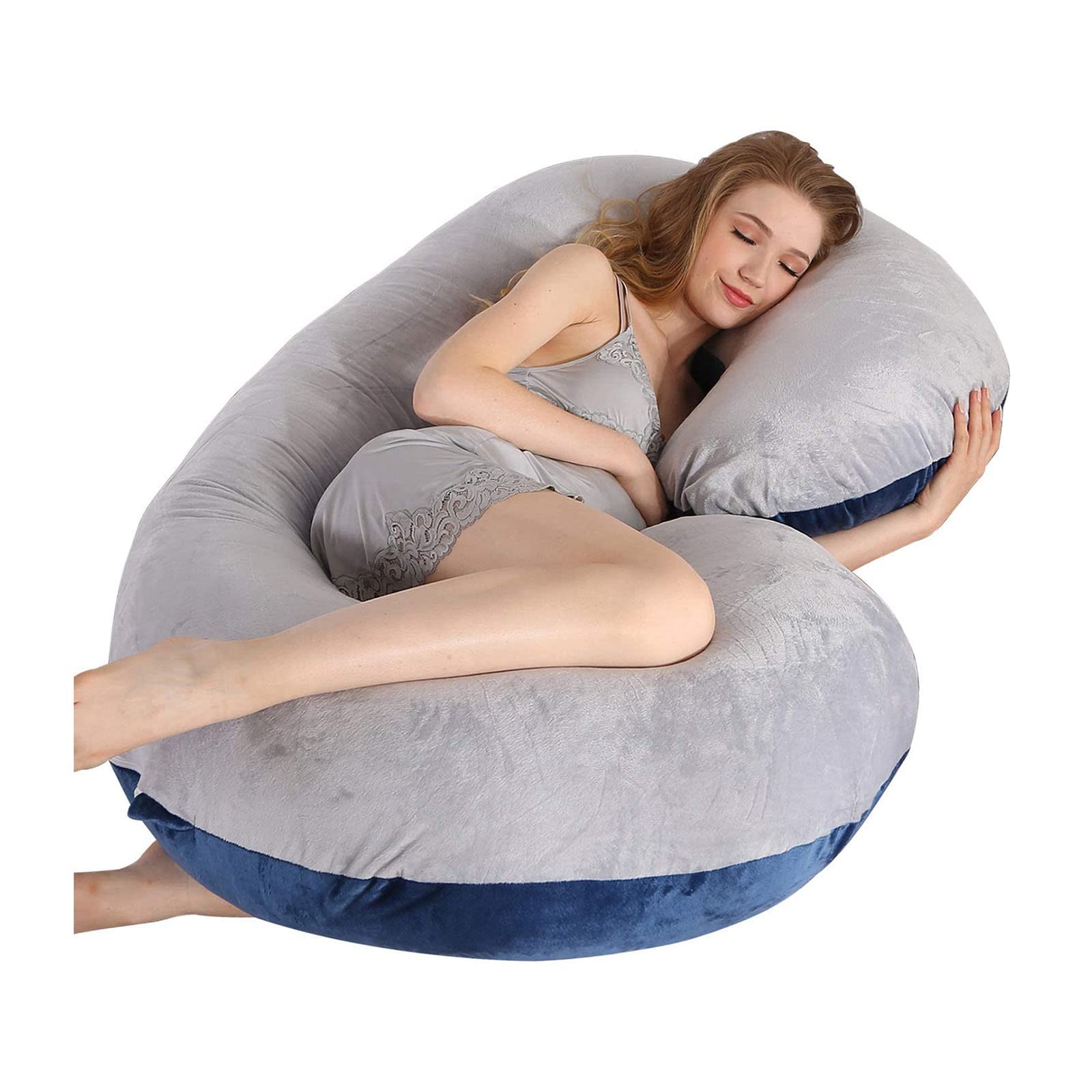 Maternity Pillow C-Type Full Body Pillow and Maternity Support Back Buttocks Legs and Abdomen Detachable