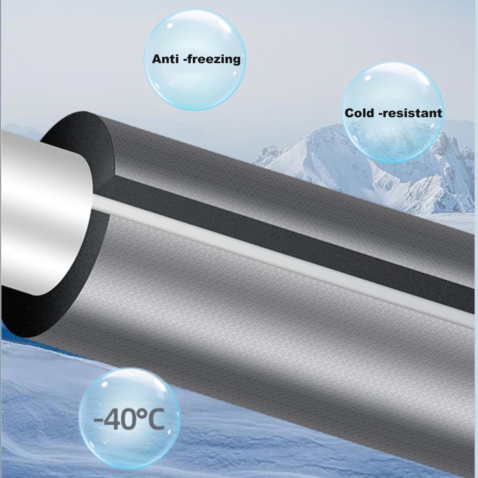95cm Aluminiumfolie-Isolationsrohr Heizungsrohr Rohrisolierung Isolation Selbstdichtende Rohrisolierung für Möbel Und Industrie Und Elektronische Geräte, Dicke 50.0mm, ID 22.0-114.0mm(108.0mm/4.25")