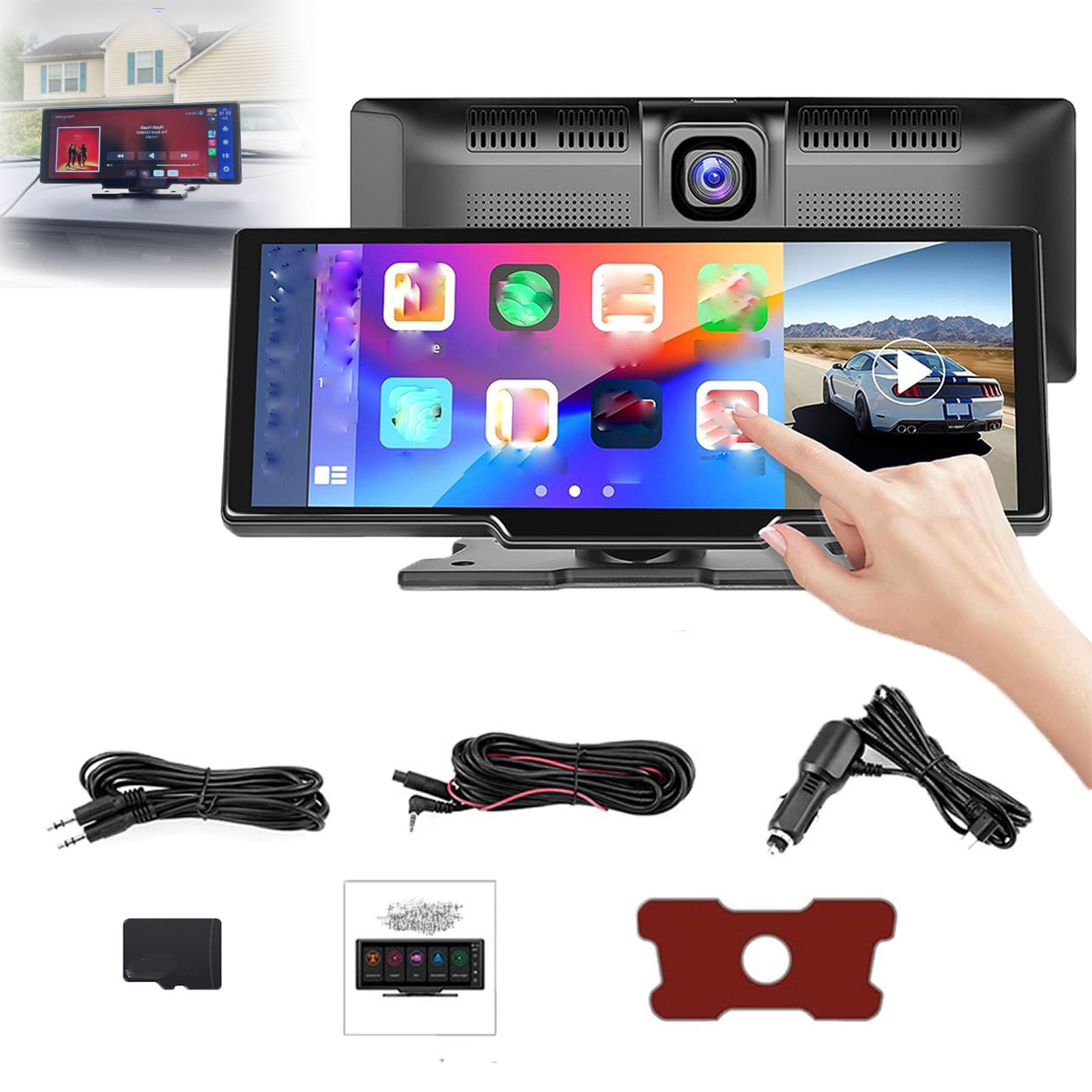 Cartablet Pro Max 2025 Model, Flexscreen Pro Carplay, 10.26" Hd Car Tablet  with 4k Dash Cam, GPS Navigation/Voice Control, Portable Car Touch Screen  ...