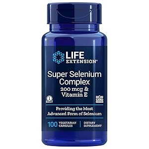 Life Extension, Selenium Complex & Vitamin E (Selenium Complex) 100 Vegan Capsules, Laboratory Tested, Gluten Free, Vegetarian, Soy Free, Non-GMO