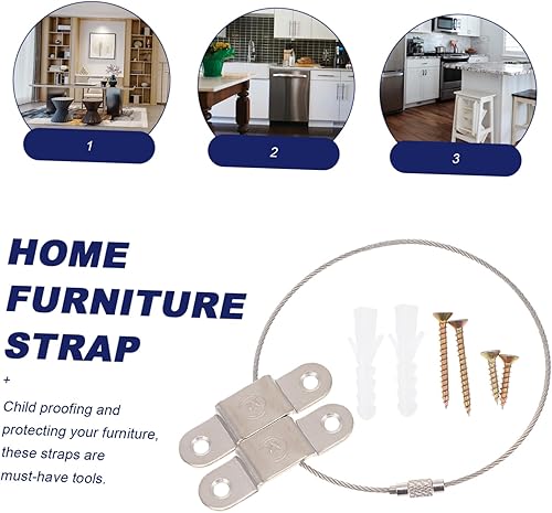 Miniatura 3 de LIFKOME Childproofing Straps 5 Set of Furniture Mounts for Stabilization Babyproofing Kit