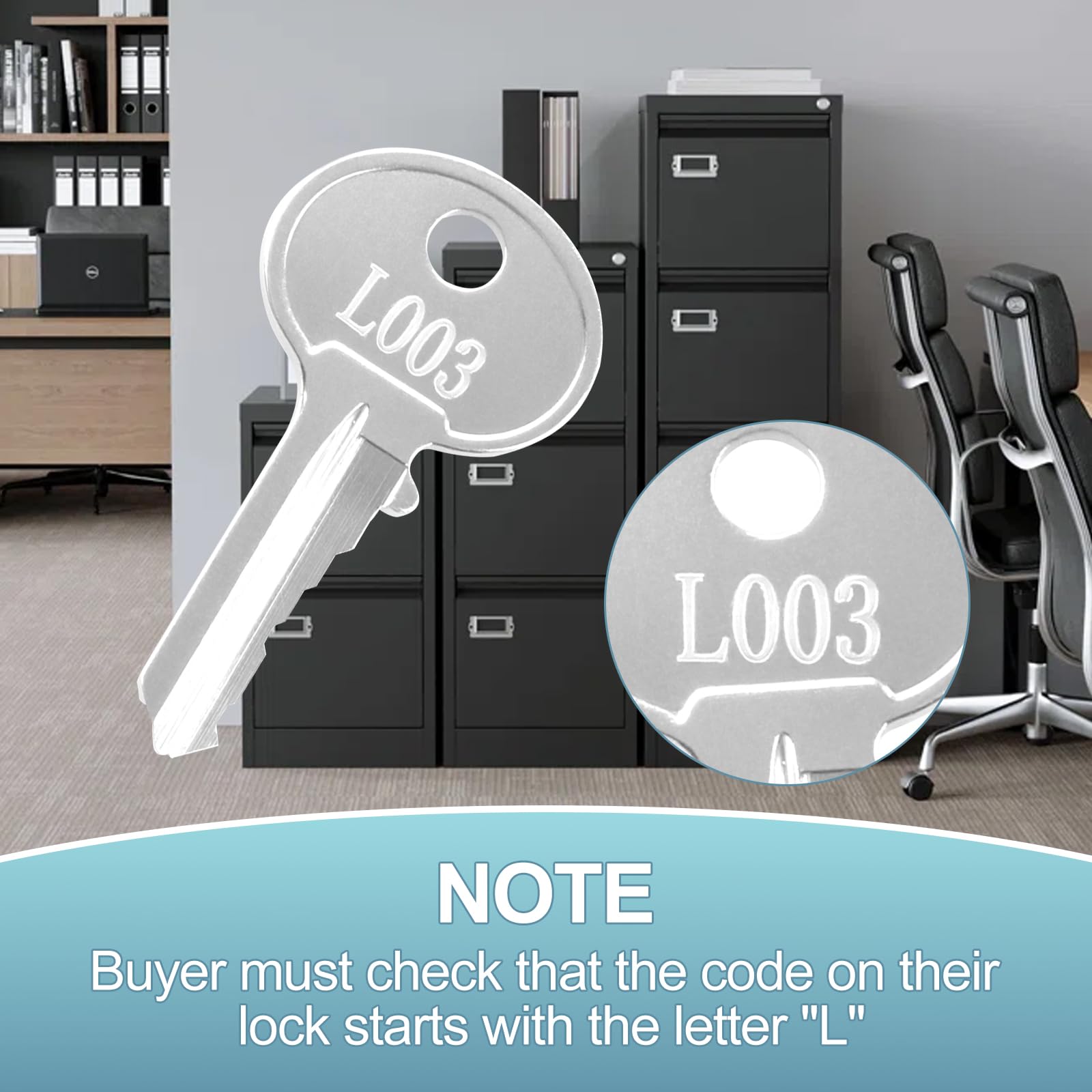 INTHVKIL L003 Key File Cabinet Replacement Keys for Hon/Hudson
