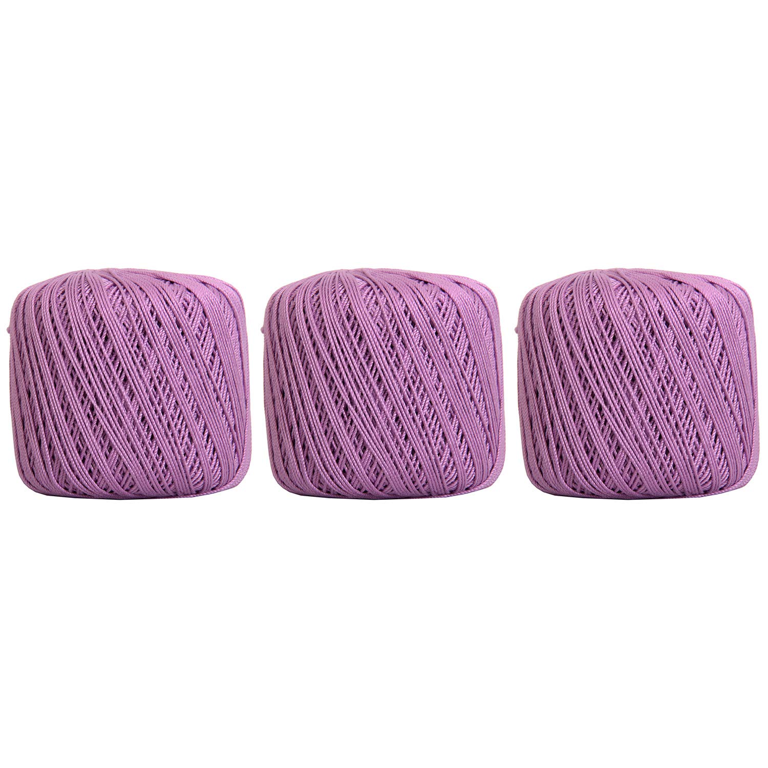 ThreadArt 100% Cotton Crochet Thread Size 3, 3 Ball Pack, Lilac 20