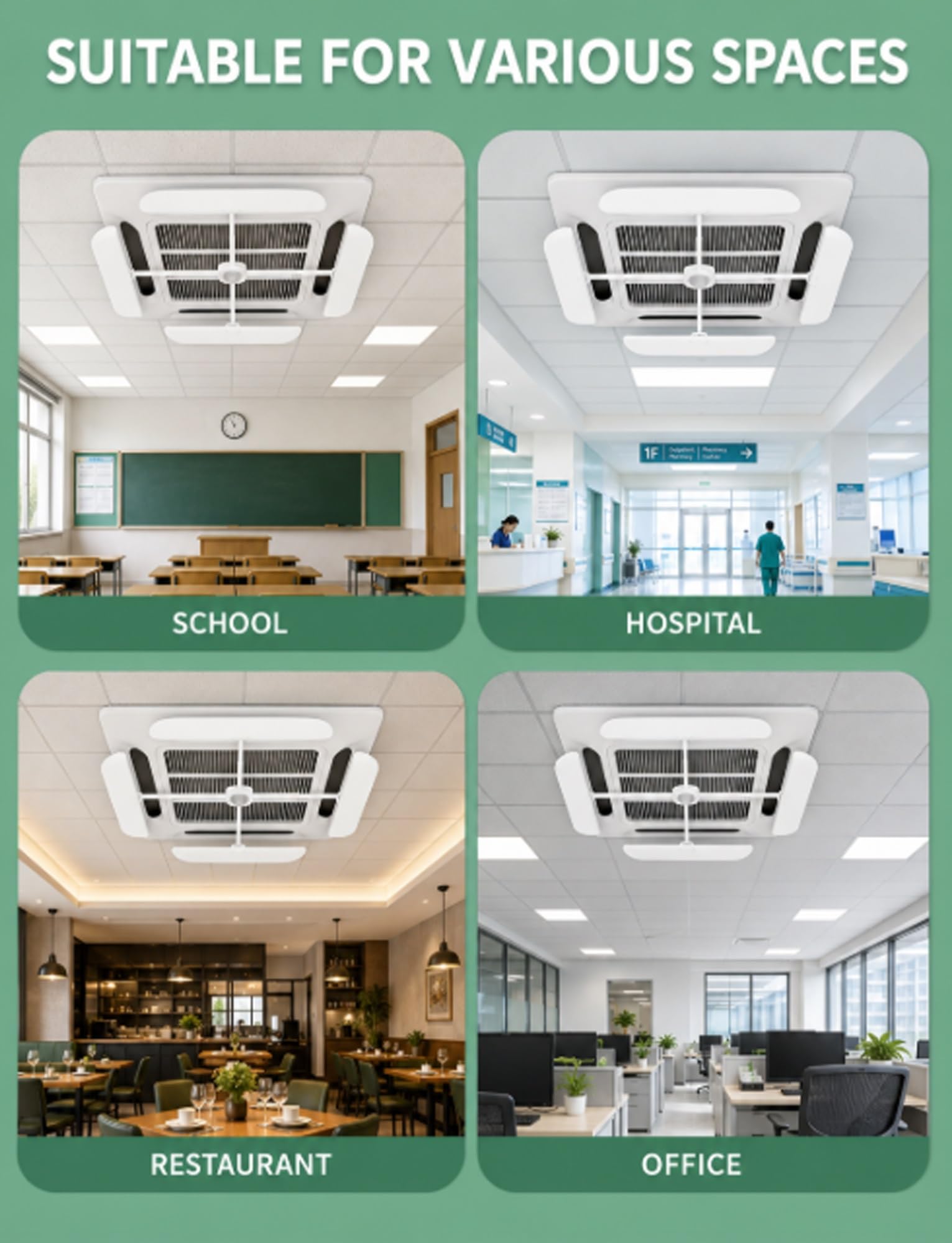 Deflettore del flusso d'aria per climatizzatore, Deflettore regolabile for condizionatore da soffitto a cassetta 11x60 cm 1-4 Pz | One-sided
