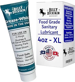 Grease-Whiz Food Grade Grease Lubricant 4oz - Lubricate Ice Cream, Slushee Machine, Beer Kegs, Pools, O Rings - Food Grade Lubricant for Commercial & Domestic Use by Billy Buckskin