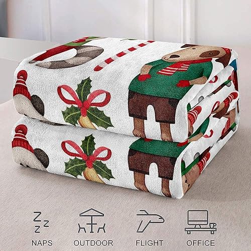 Vista 40 de LUVIVIHOME Manta de Feliz Navidad, bolas de Navidad azules doradas, manta de invierno con copos de nieve, manta individual, acogedora manta cálida