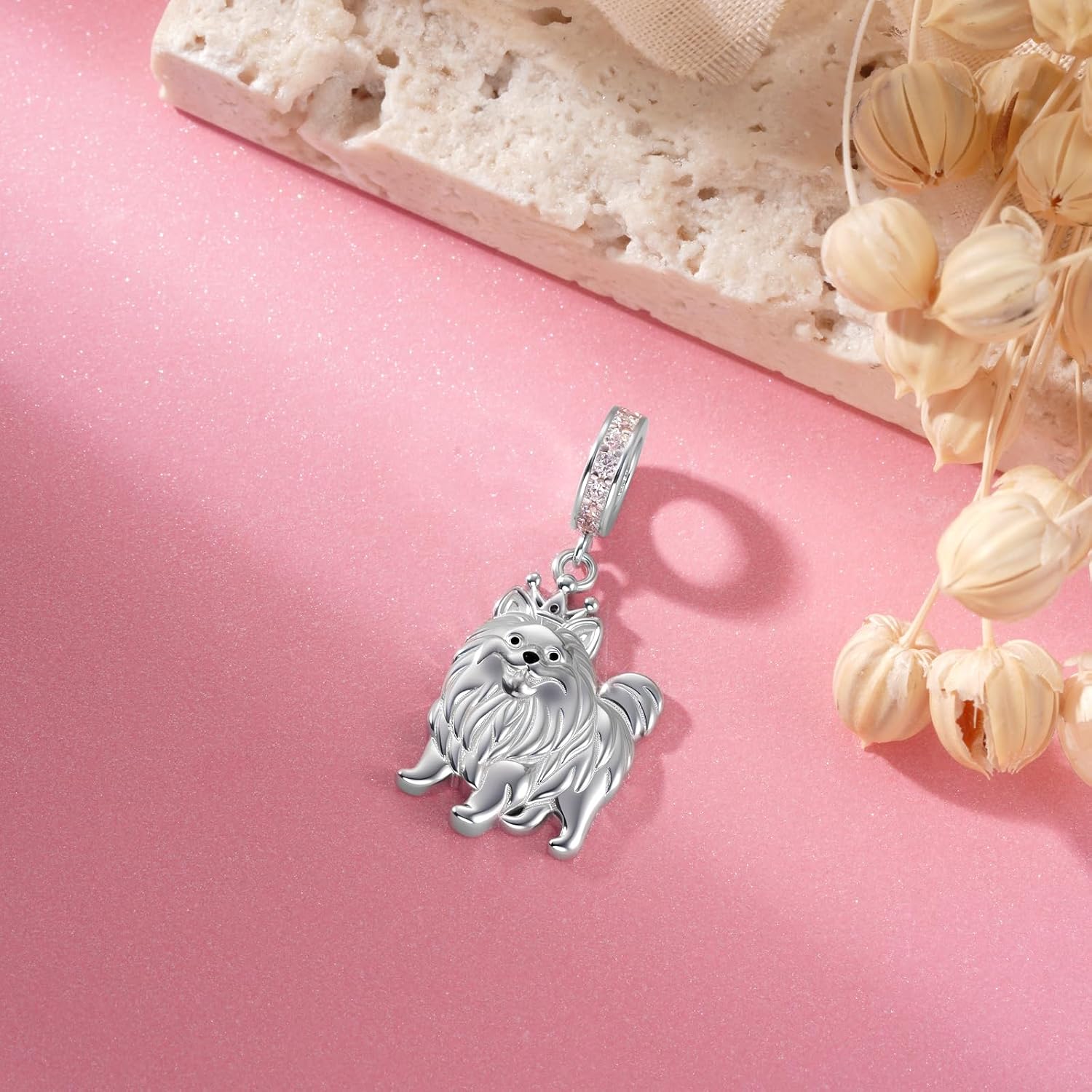 Schnauzer/Pomeranian Charm 925 Sterling Silver Dog Charms for Bracelets Schnauzer/Pomeranian Jewelry Dog Gifts for Women
