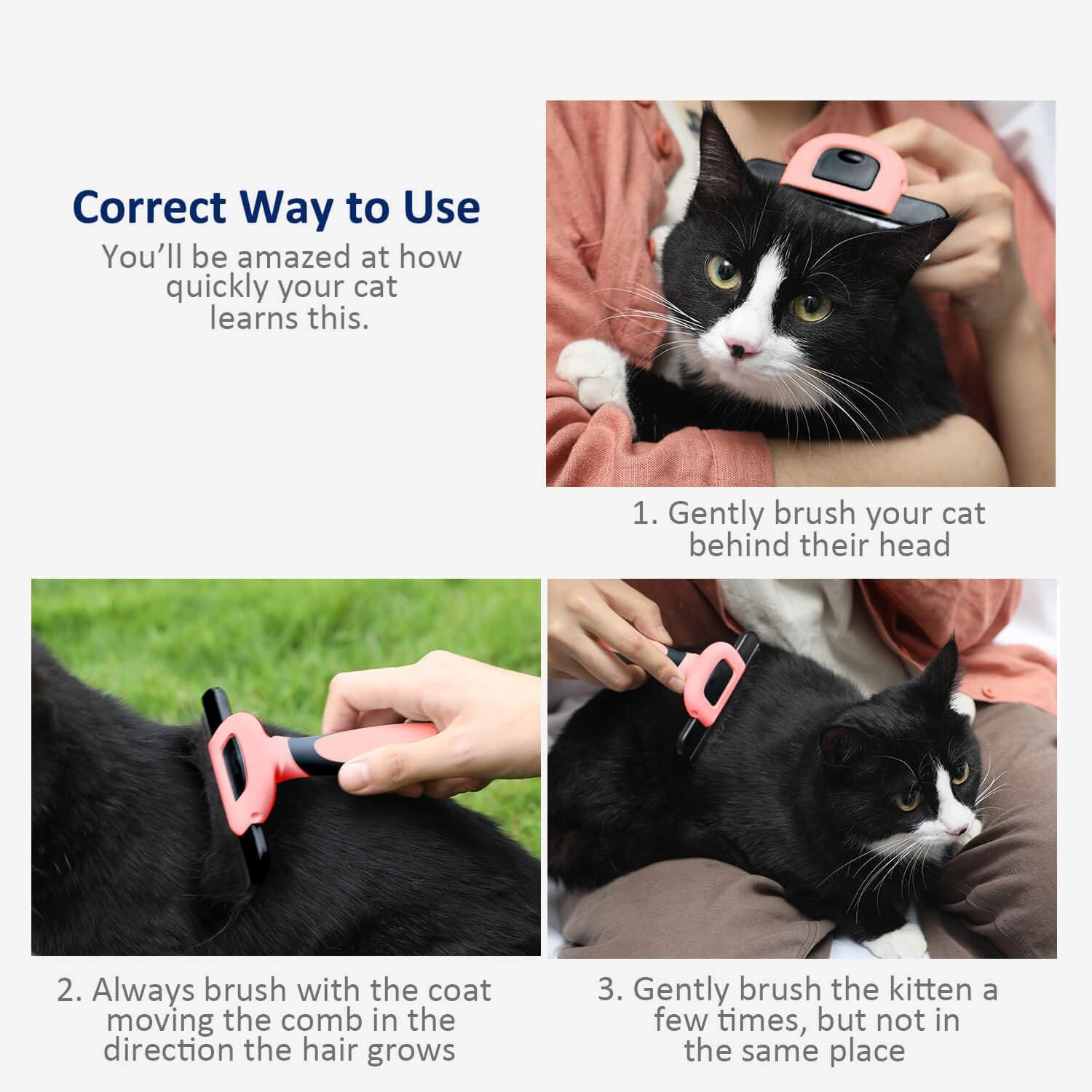 WePet Cat Dog Shedding Tool, Pet Deshedding Brush, Professional Grooming for Short Medium Long Hair Cats and Dogs, Effectively Reduce Shedding by Up to 95%, Brick & Black