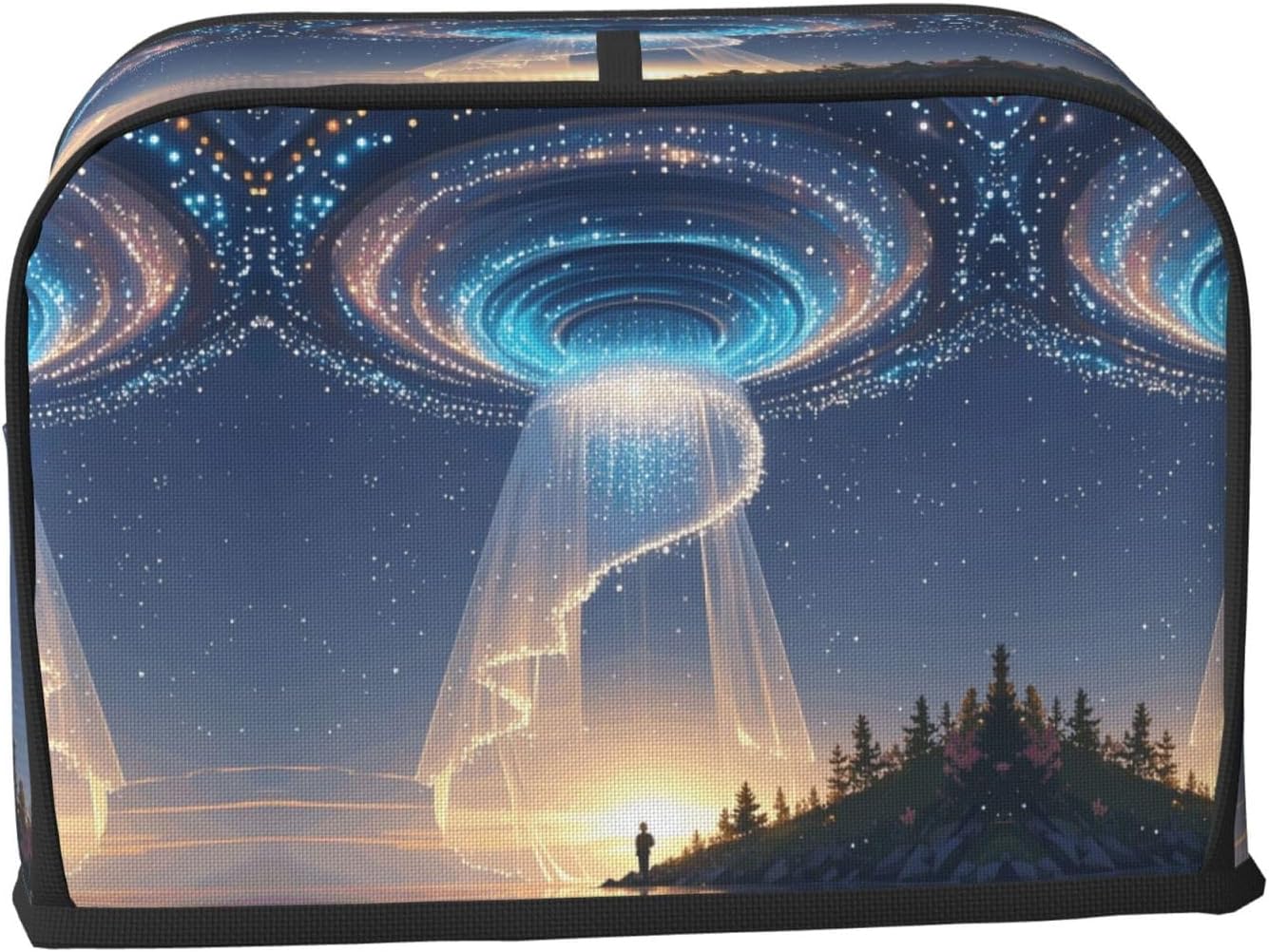 Flowing Sky Toaster Cover 2 Slice, Waterproof Bread Machine Covers with Pockets Universal Size Kitchen Small Appliance Cover with Handle, Dust and Fingerprint Protection