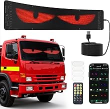SIBI LIGHTING LED Eyes, 12 x 60 cm Devil Eyes LED Display with Remote Control & Bluetooth App, DIY Programmable, Flexible LED Scroll for Car, Truck, Advertising, Party Decoration