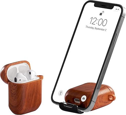 Miniatura 1 de AirStand - Funda para AirPods con soporte invisible para teléfono, compatible con AirPods 1 y 2, protección completa de TPU y policarbonato a prueba