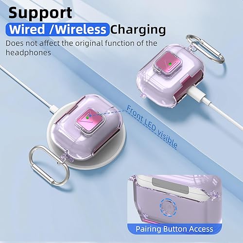 Miniatura 6 de Funda de bloqueo seguro para AirPods Pro 2 con soporte para teléfono, funda protectora de TPU suave y transparente a prueba de golpes para Airpods