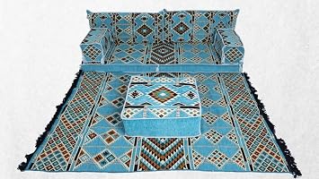 Traditional Arabic Sofa Set, Floor Cushions, Arabic Majlis, Floor Sofa Seating Set, Arabic Jalsa, Sofas for Picnic,Ottoman Couch, Rug, Kilim