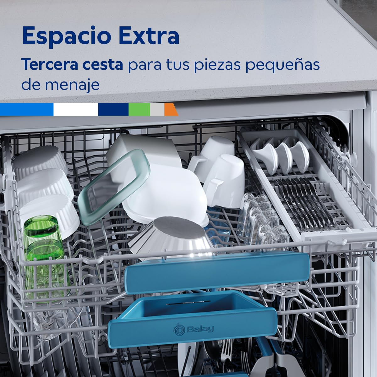 Balay - Lavavajillas Integrable, 13 servicios, ExtraSilencio, Porgrama Rápido, Media Carga, Home Connect, blanco, 3VF6662SA