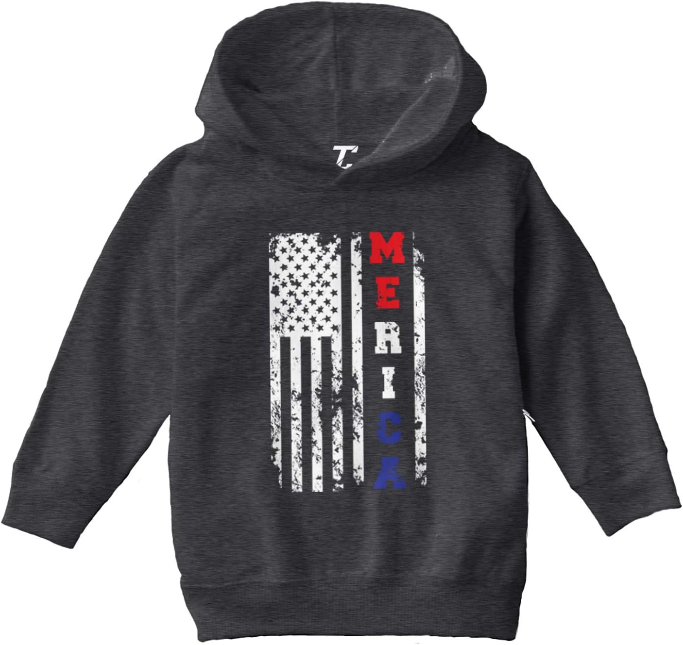 Tcombo Merica USA Flag - 4th of July America Toddler/Youth Fleece Hoodie