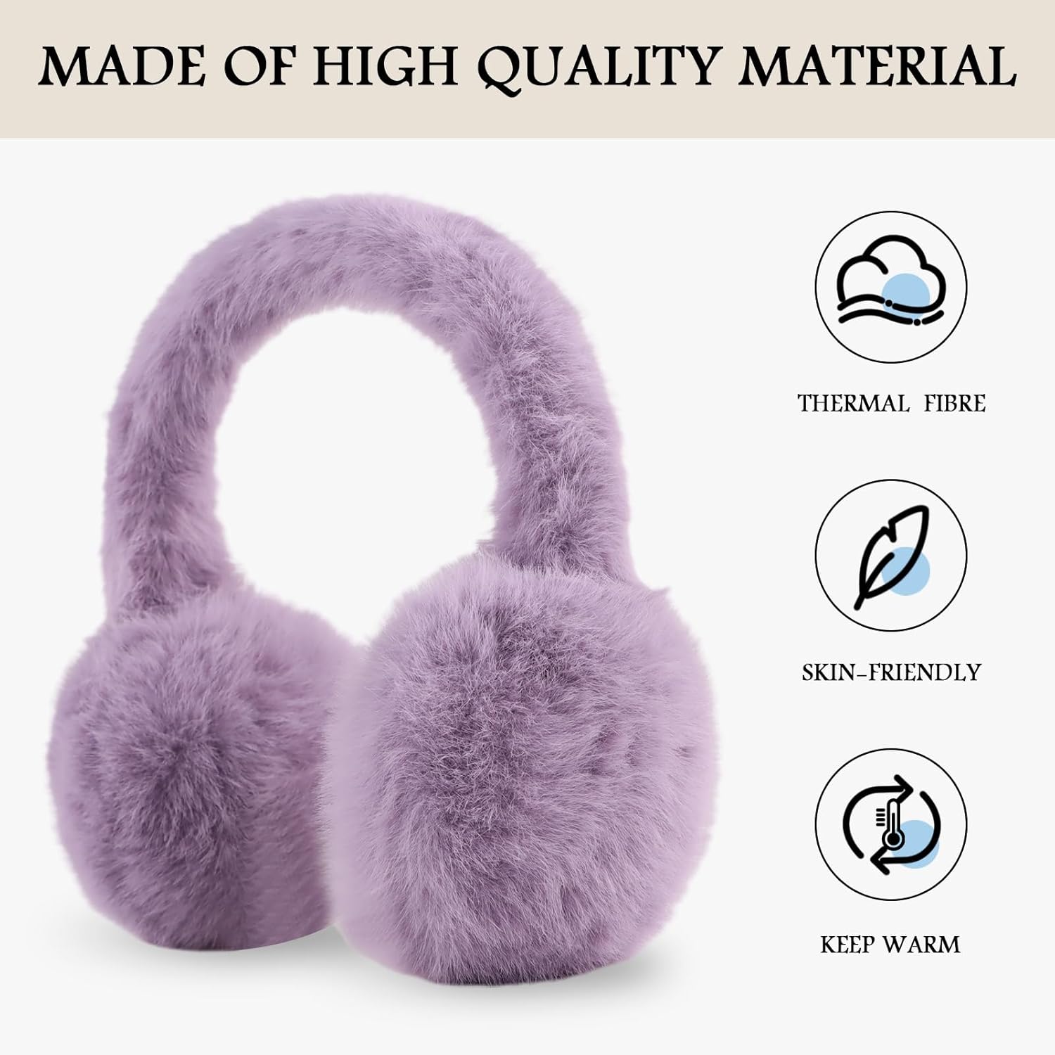 PESAAT Warm Ear muffs for Women Winter Unisex Fluffy Earmuffs Lady Ear Warmer Faux Fur Ear Covers - Image 2