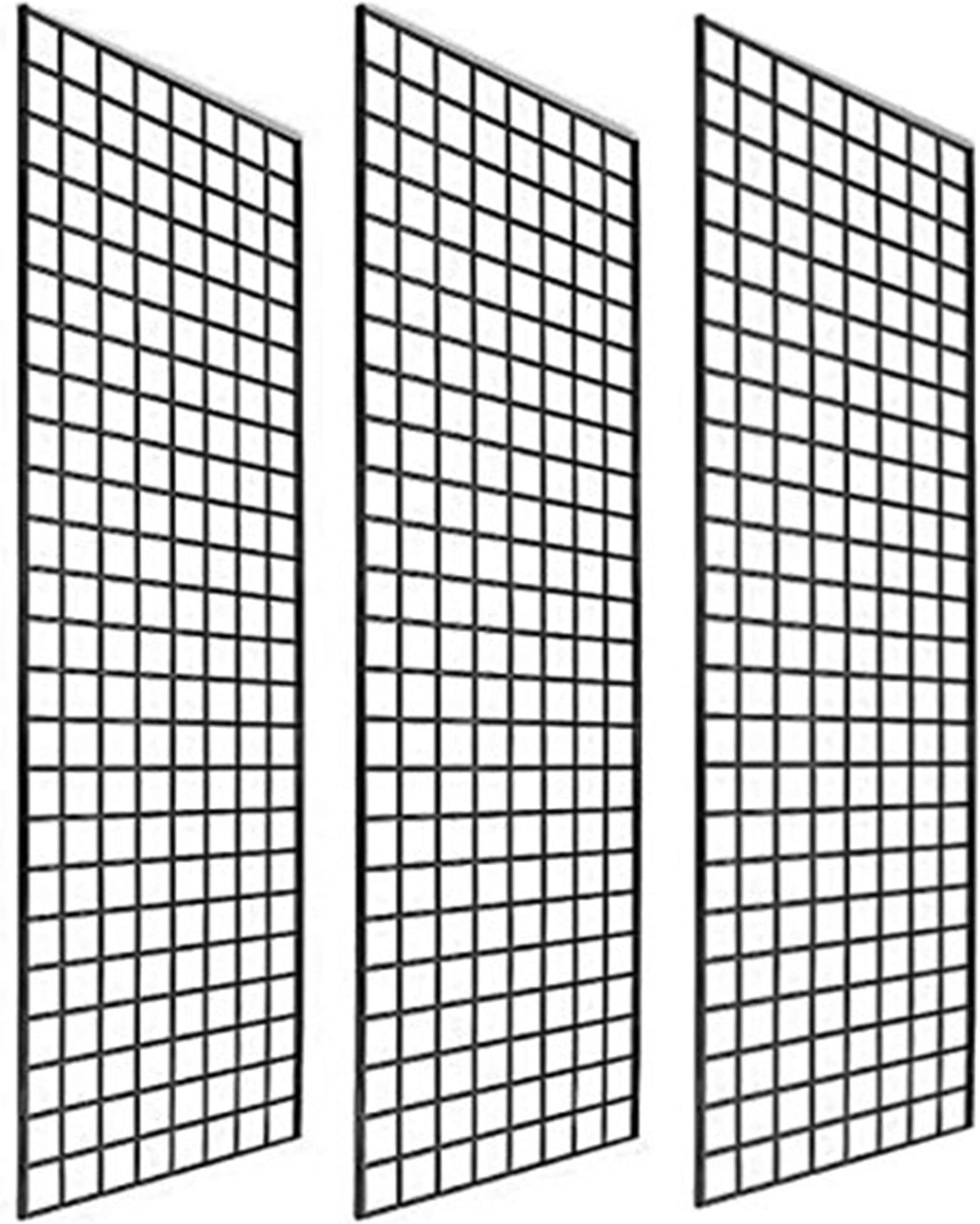 Only Garment Racks #1900B (Box of 3) Grid Panel for Retail Display - Perfect Metal Grid for Any Retail Display, 2'x 6', 3 Grids Per Carton (Black Finish)