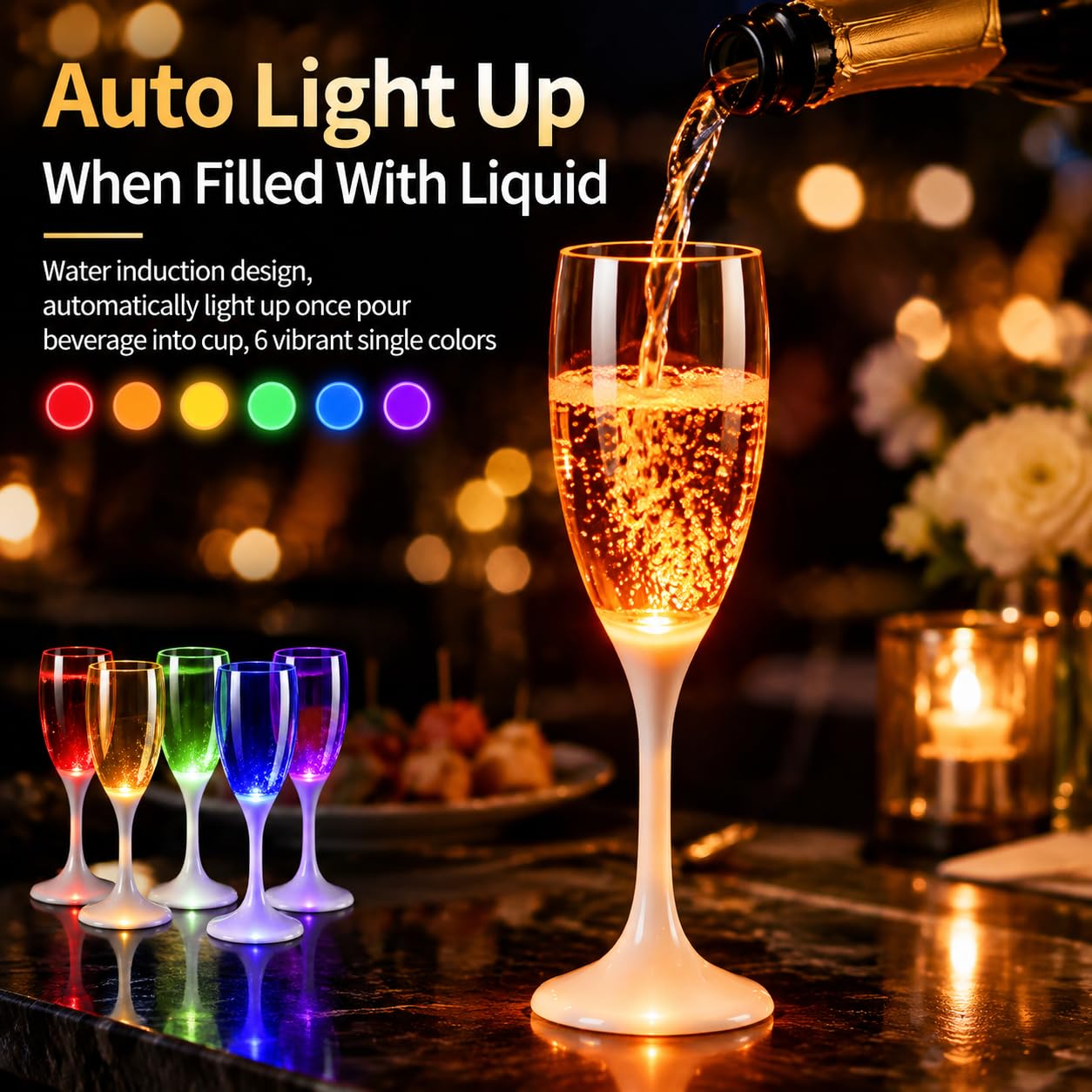 Light Up Champagne Glasses - Glow in the Dark Party Cups -3