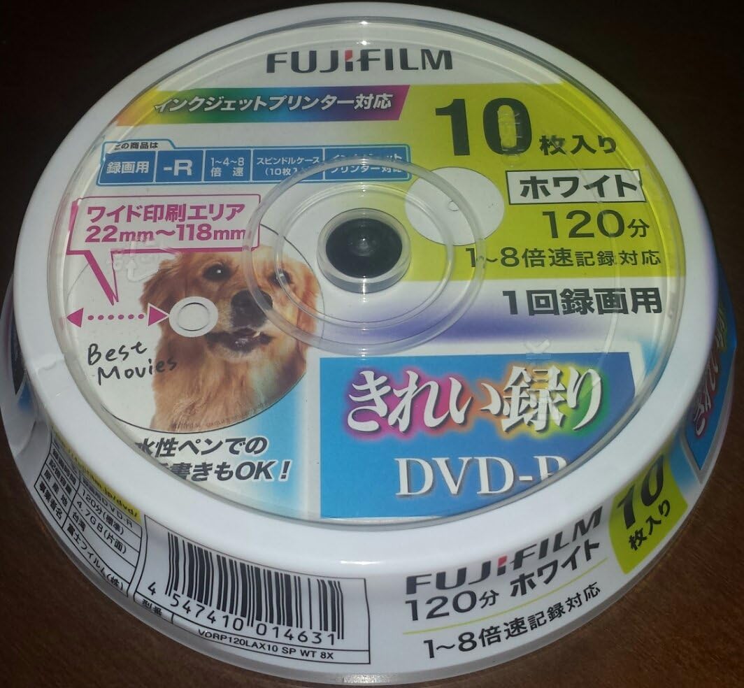 FujiFilm Video for DVD – R Clean Recorded In New Light Series White, 10P vdrp120lax10 WT X