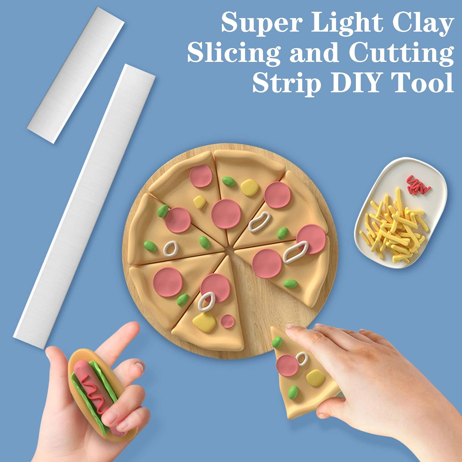 8 Pieces Acrylic Clay Roller Set, 4 Polymer Clay Cutters 2 Clay Roller 2 Acrylic Sheet, Clay Roller with Rectangle Shape Backing Board Polymer Clay Tools and Supplies for Shaping Sculpting Modelling