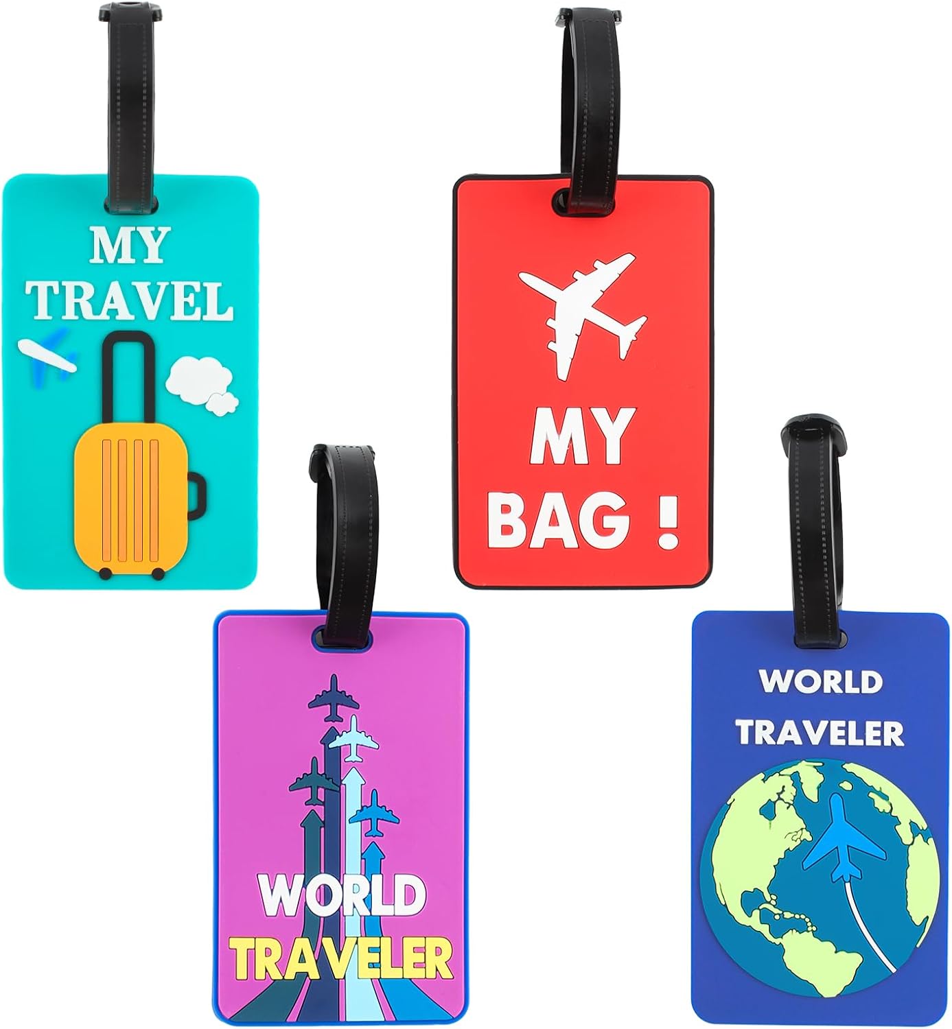TamBee Luggage Tags 4pcs Suitcases Luggage Tags Labels Travel Suitcase Tags Secure Luggage Baggage Tags Labels with Name ID Card (Plane Set, 4 Pack) TamBee Luggage Tags 4pcs Suitcases Luggage Tags Labels Travel Suitcase Tags Secure Luggage Baggage Tags Labels with Name ID Card (Plane Set, 4 Pack)