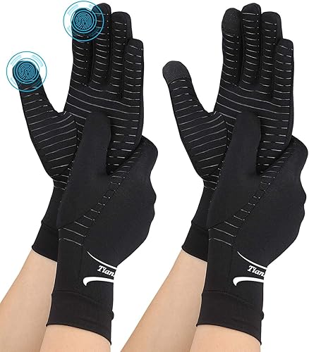 Miniatura 7 de 2 pares de guantes de artritis de cobre para aliviar el dolor guantes de compresión sin dedos para túnel carpiano osteoartritis dolor en las