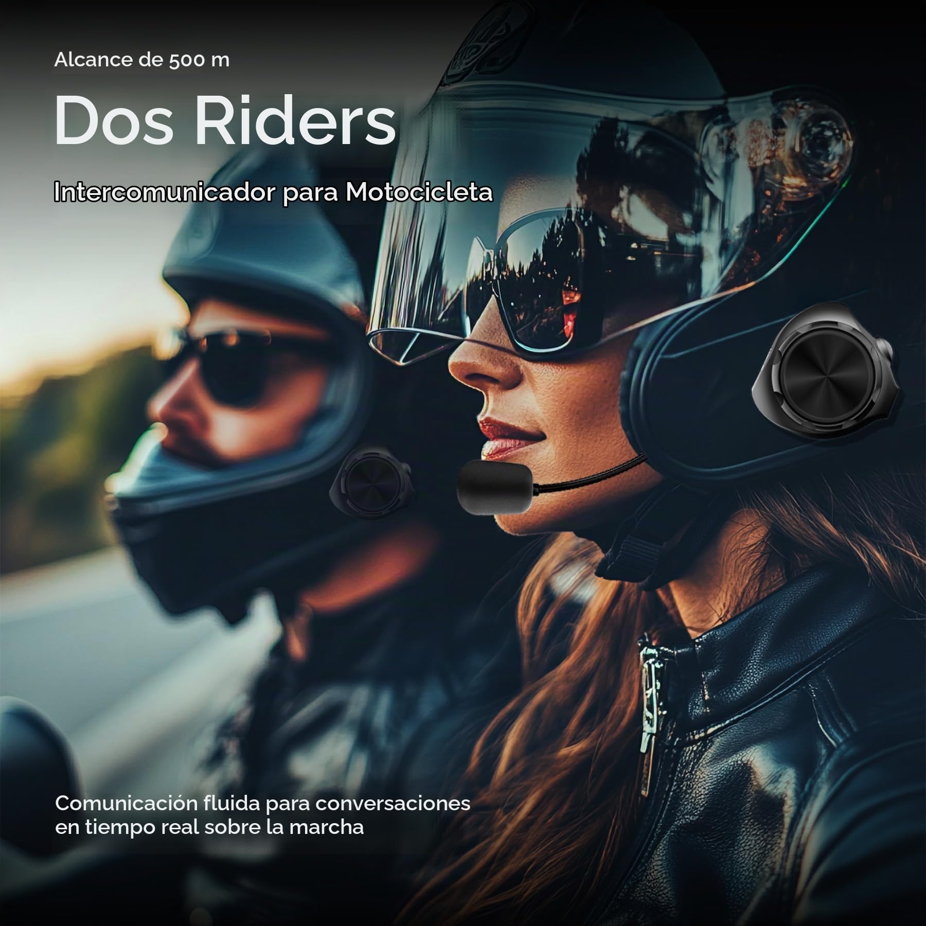 Y3 Intercomunicador Bluetooth 5.2 para Casco de Moto con Cancelación de Ruido Activa y Radio FM (1 Pieza)