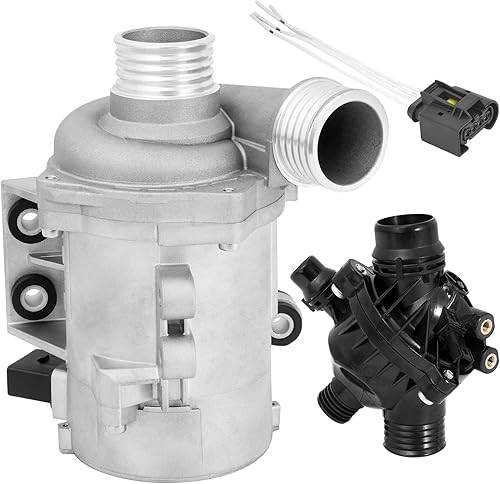 Bomba de agua de motor eléctrico y carcasa de termostato refrigerante compatible con BMW 325i 325xi 328i 328xi 330i 330xi 525i 525xi 528i 528xi 530i