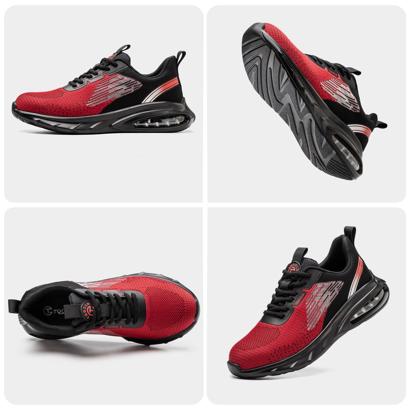 TQGOLD Scarpe Antinfortunistiche Scarpe da Ginnastica Unisex Leggere Antiperforazione Punta in Acciaio Comode Scarpe Sicurezza