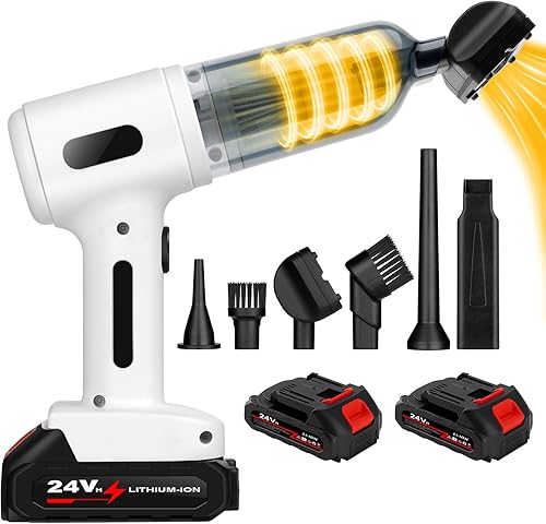 Miniatura 6 de Aspiradora de coche de alta potencia con batería de 4000 mAh, 25000 PA, potente aspirador y succión 2 en 1, la mejor aspiradora inalámbrica,