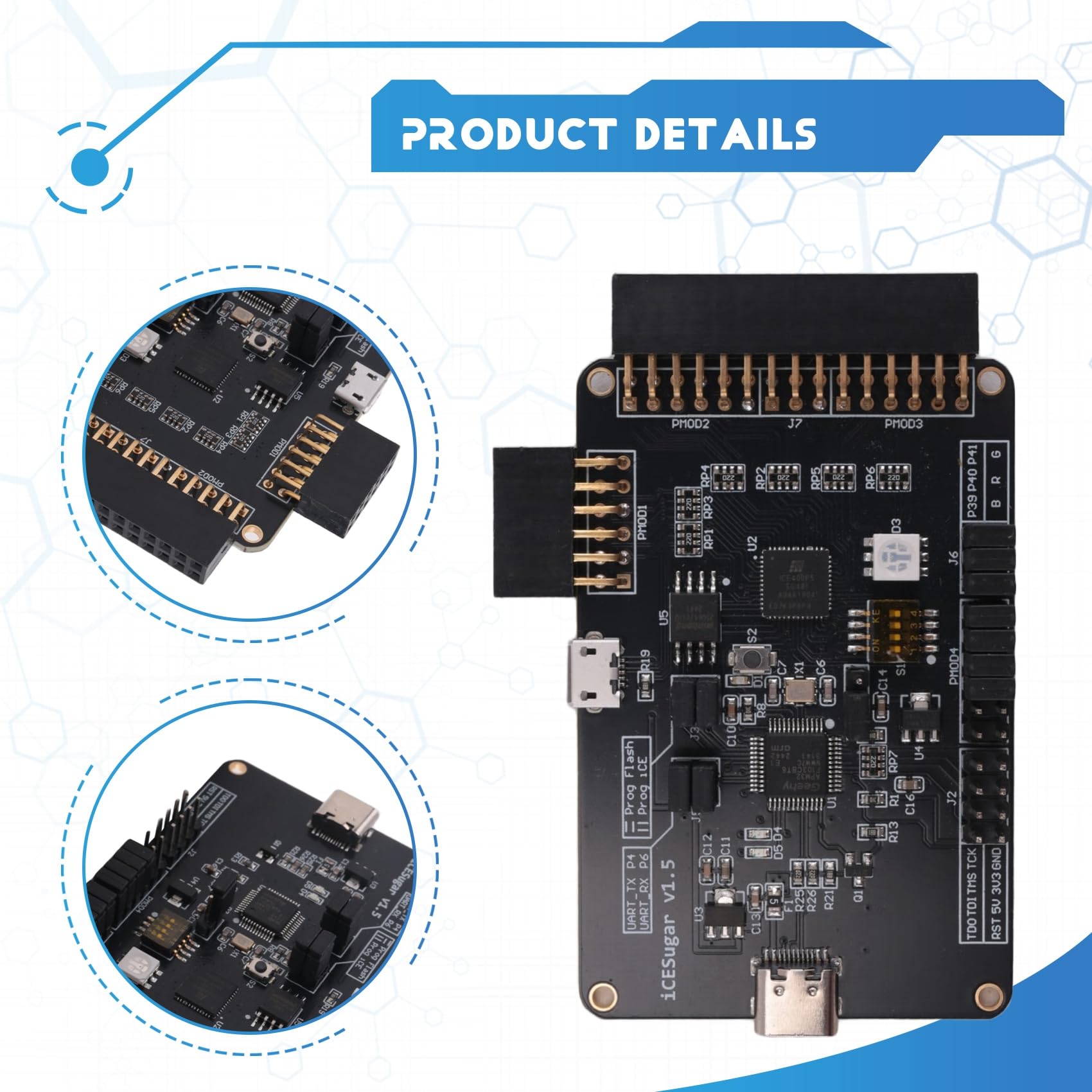 RISC-V Open Source FPGA Development Board ICESUGAR ICE40UP5K per progetti IoT/Edge AI Interfaccia USB-C