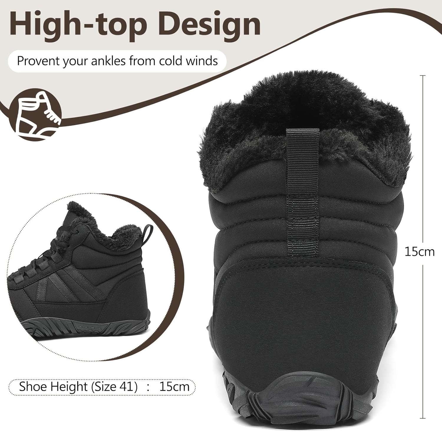 Mishansha Mens Womens Winter Barefoot Shoes Wide Toe Box Winter Boots Warm Lined Zero Drop Sole - Image 6