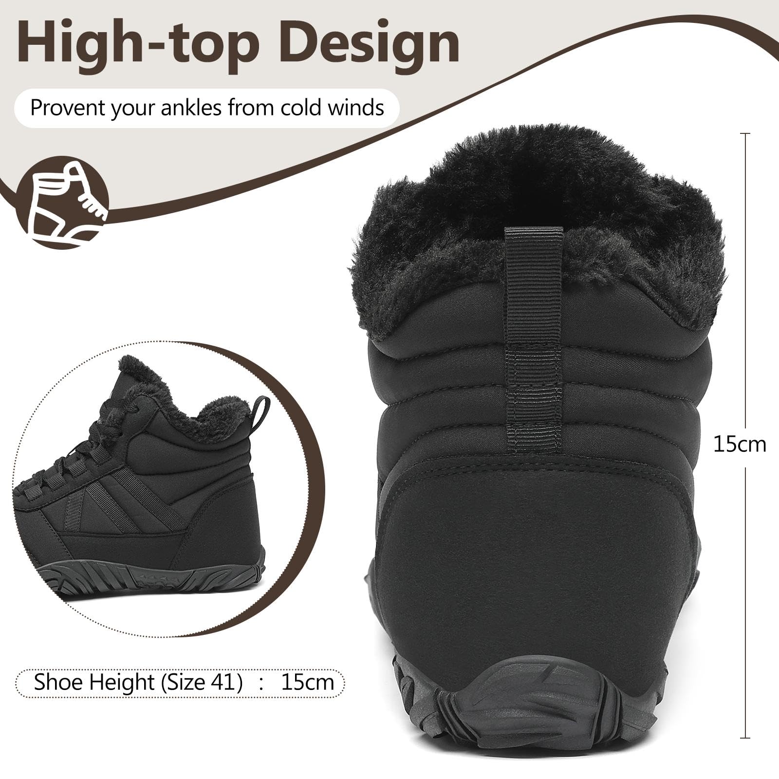 Mishansha Bottes Barefoot Hiver Chaudes,Mixte Adulte Taille 36-48 EU