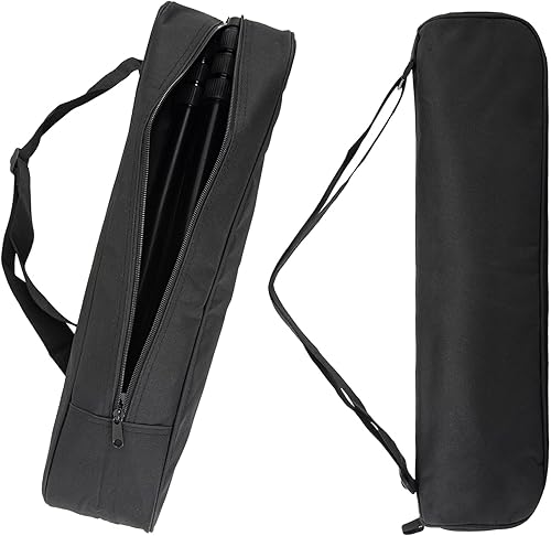 Bolsa de transporte para trípode con correas para el hombro, 17 pulgadas duradera con acolchado, trípode plegable portátil negro para cámara, bolsa