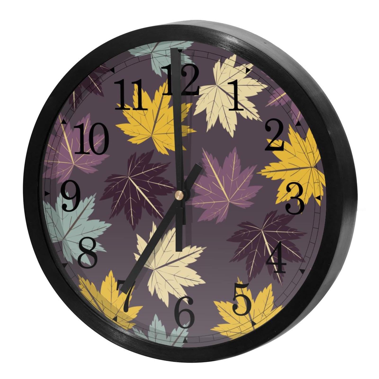 Horloge murale ronde jaune violet bleu foncé pour colorer la cuisine et le salon