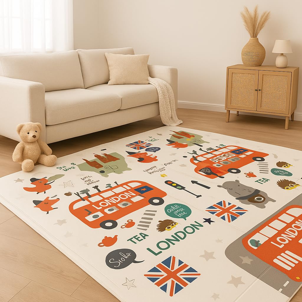 Foldable Baby Play Mat 180x200cm – Extra Large Waterproof Reversible Foam Playmat | Soft, Non-Toxic Crawling Mat for Babies & Toddlers, Lightweight & Easy to Clean (180 x 200 x 1 cm, Style 2)