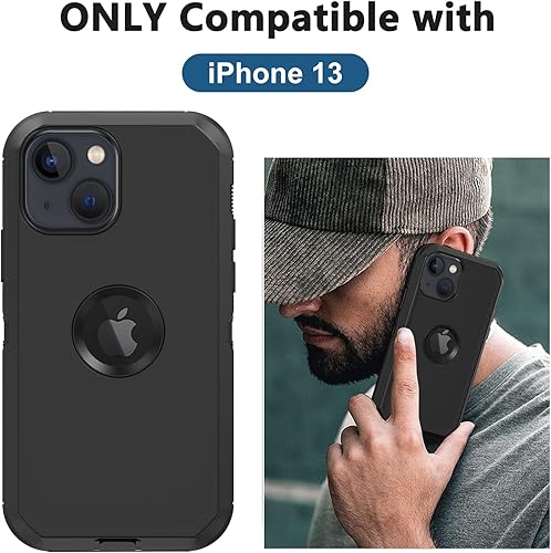 Miniatura 2 de Funda para iPhone 14, iPhone 13, con protector de pantalla integrado protección contra caídas de grado militar Funda de cuerpo completo a prueba de
